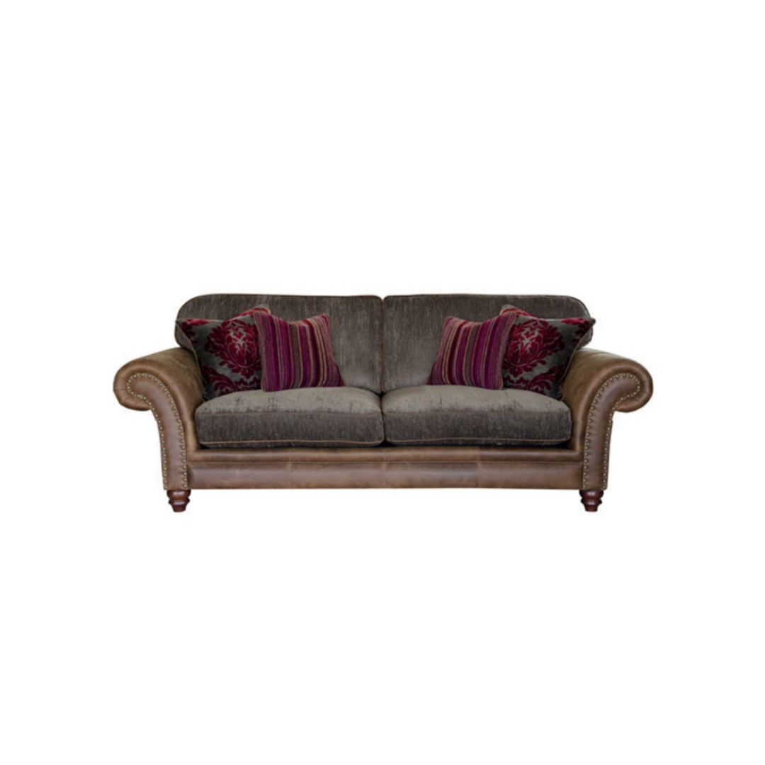 A&J Hudson 3 Seater Leather Sofa with Standard Back image 0